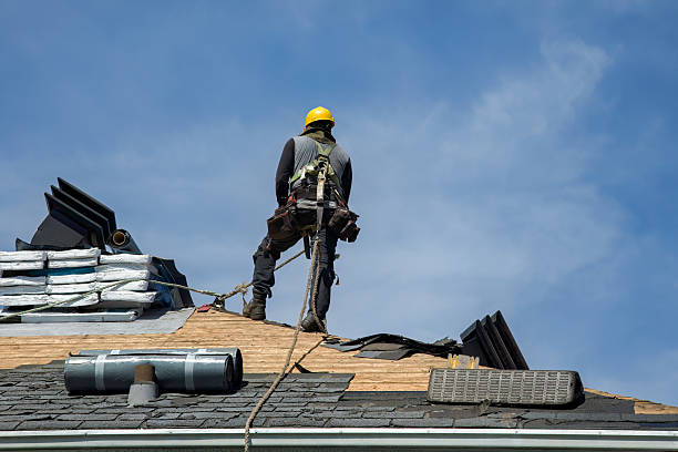 Professional Gutter Installation technician working in Johnstown, NY